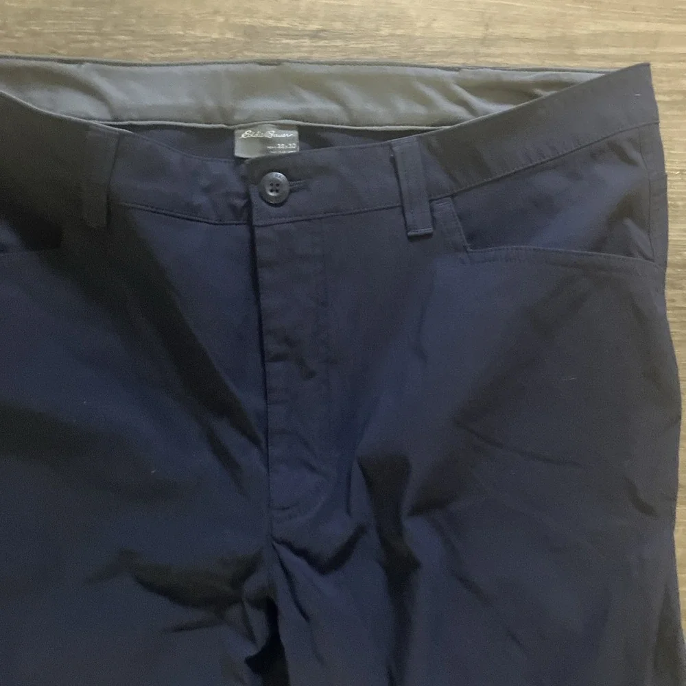 Eddie Bauer Mens 38x30 Outdoor Pants Hiking Travel Lightweight Blue Casual Work - Picture 2 of 11